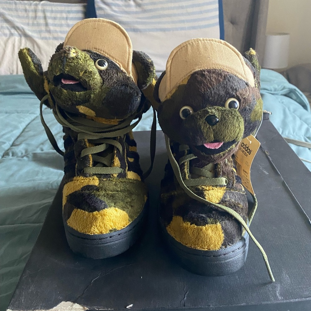 Jeremy Scott adidas camo bear sneakers